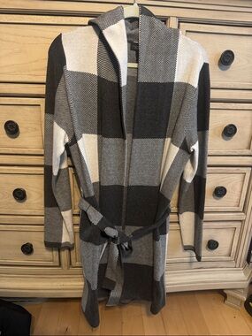 Rachel Zoe Marled Black and Cream Knit Cardigan